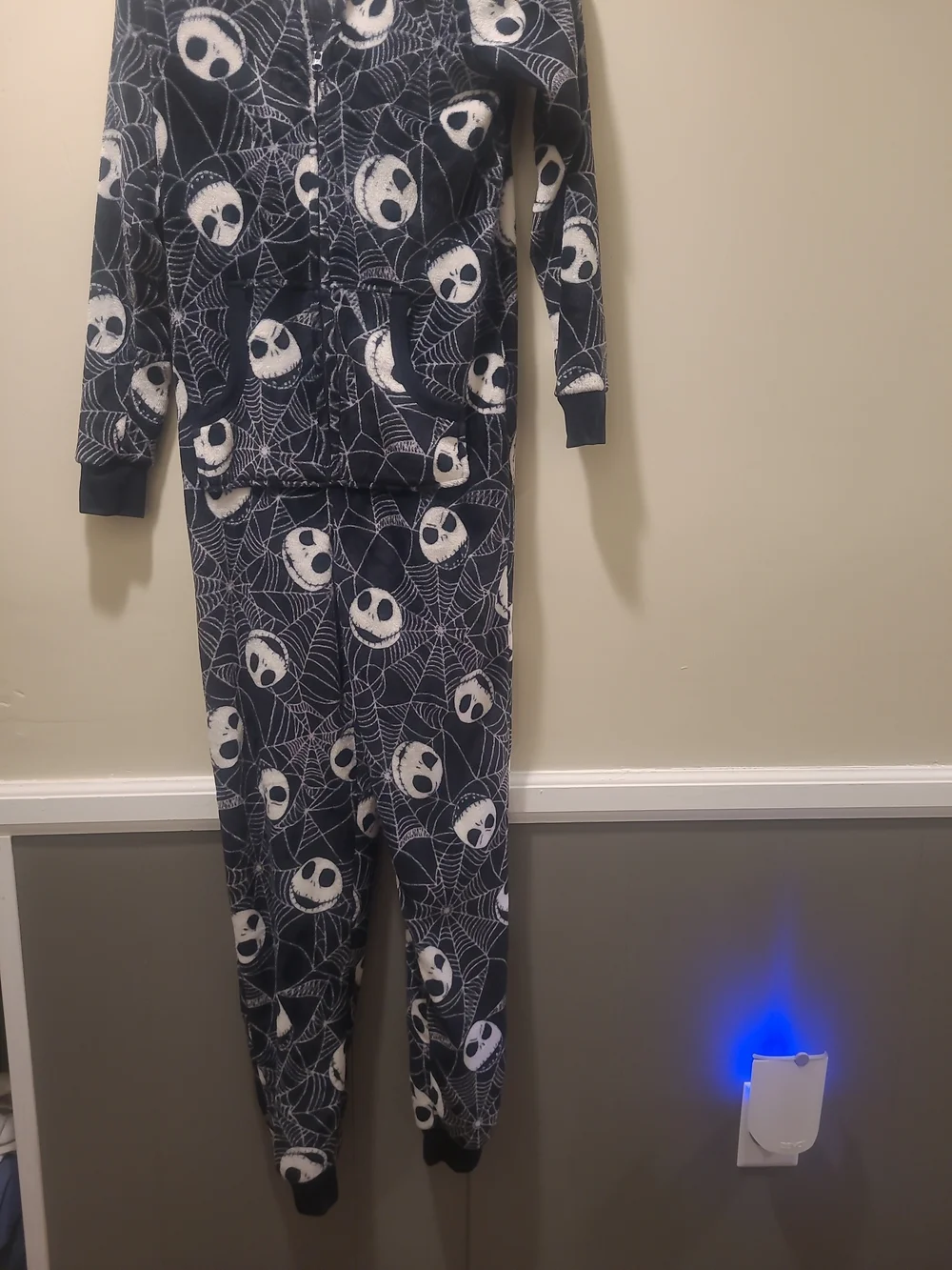 DISNEY Nightmare Before Christmas Jumpsuit Womens XS(0-2 Pajama Jack Skellington - Picture 2 of 12